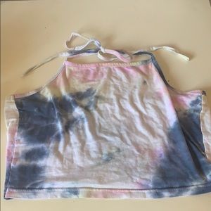 Tie-Dye Cropped Halter Top